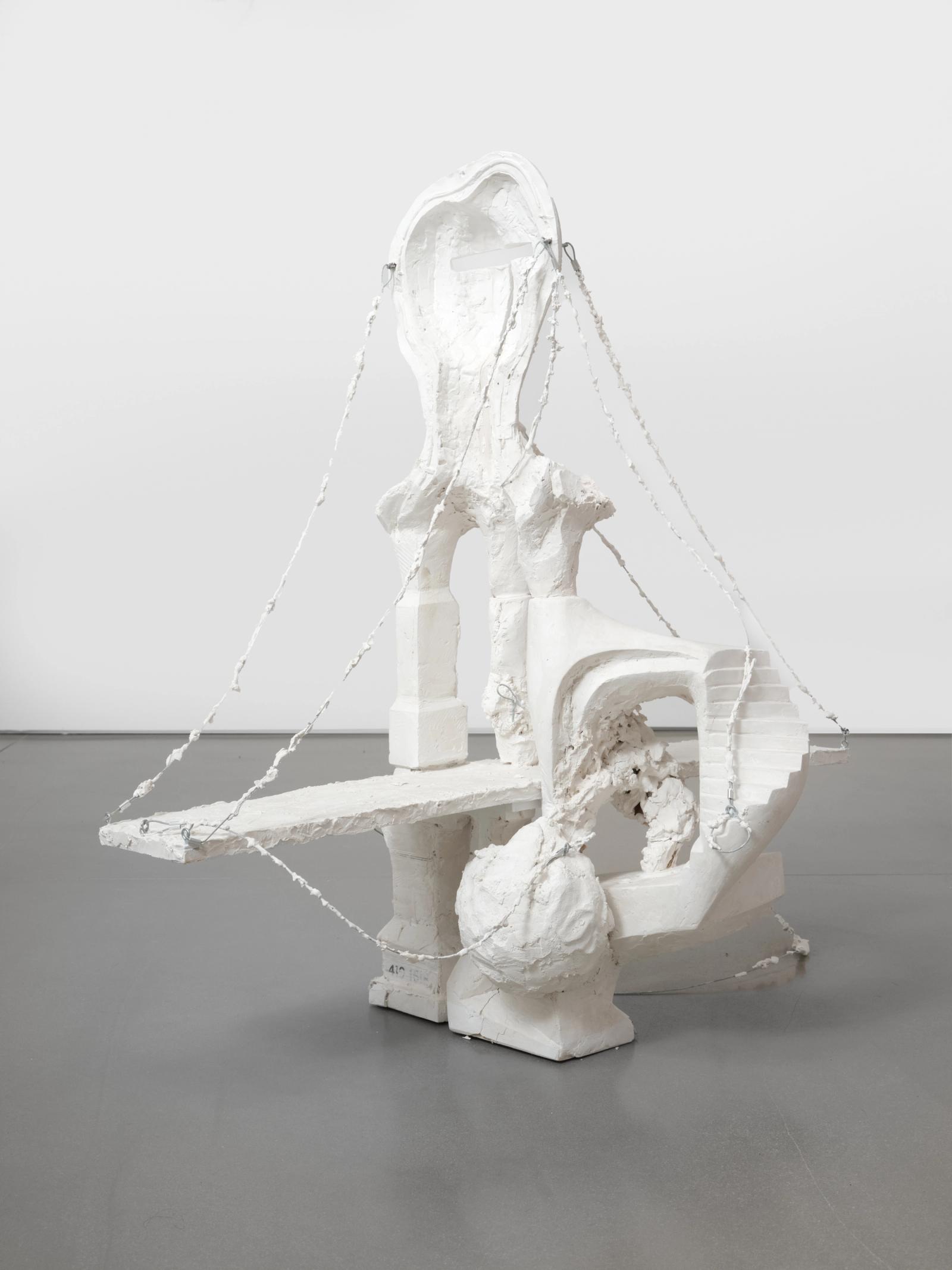 Khia Hong, Atlantic, 2024. Plaster, cardboard, wire, 35.4 × 17.7 × 35.4 in. Photo: Charlie Rubin